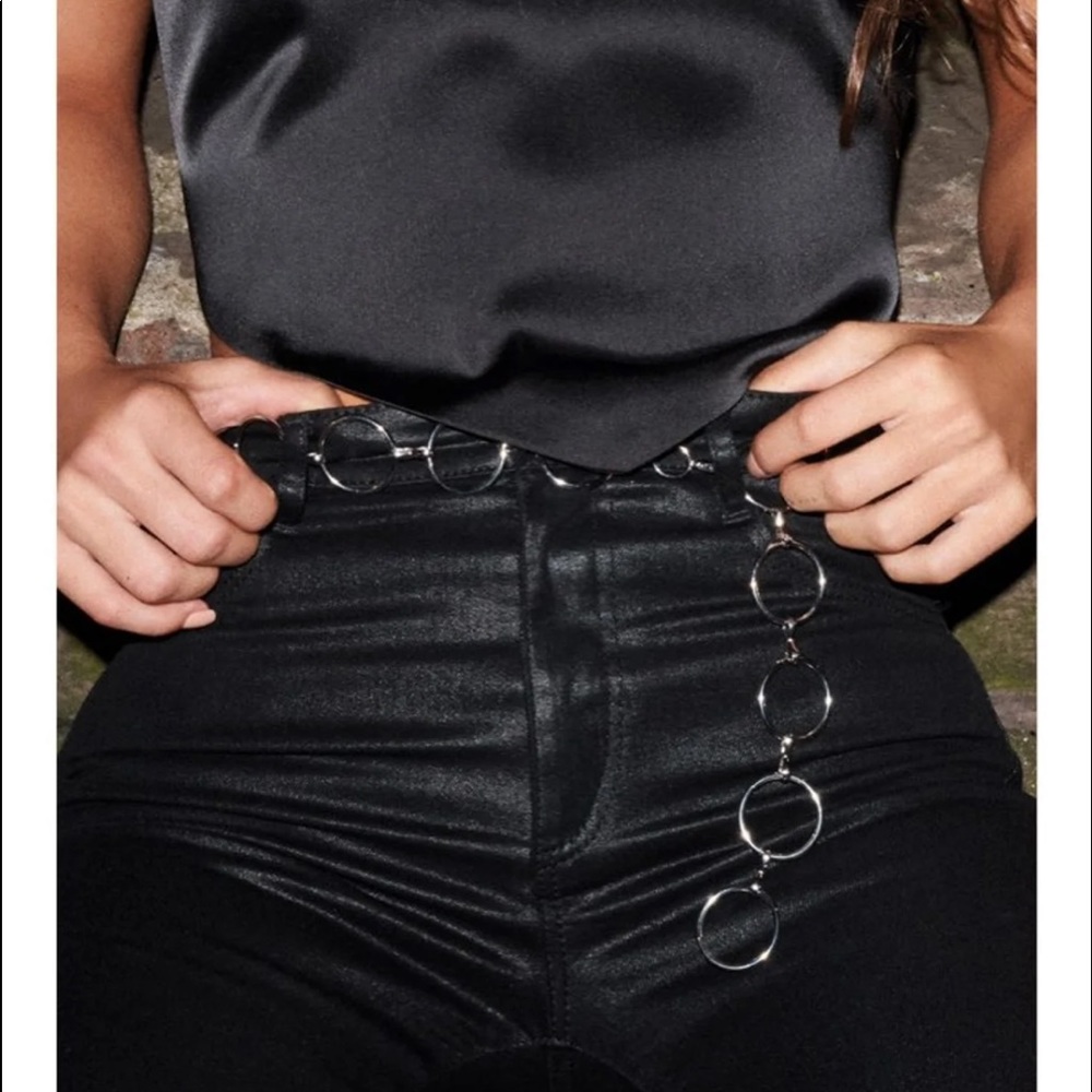 NWT Silver Hoops chain belt!
